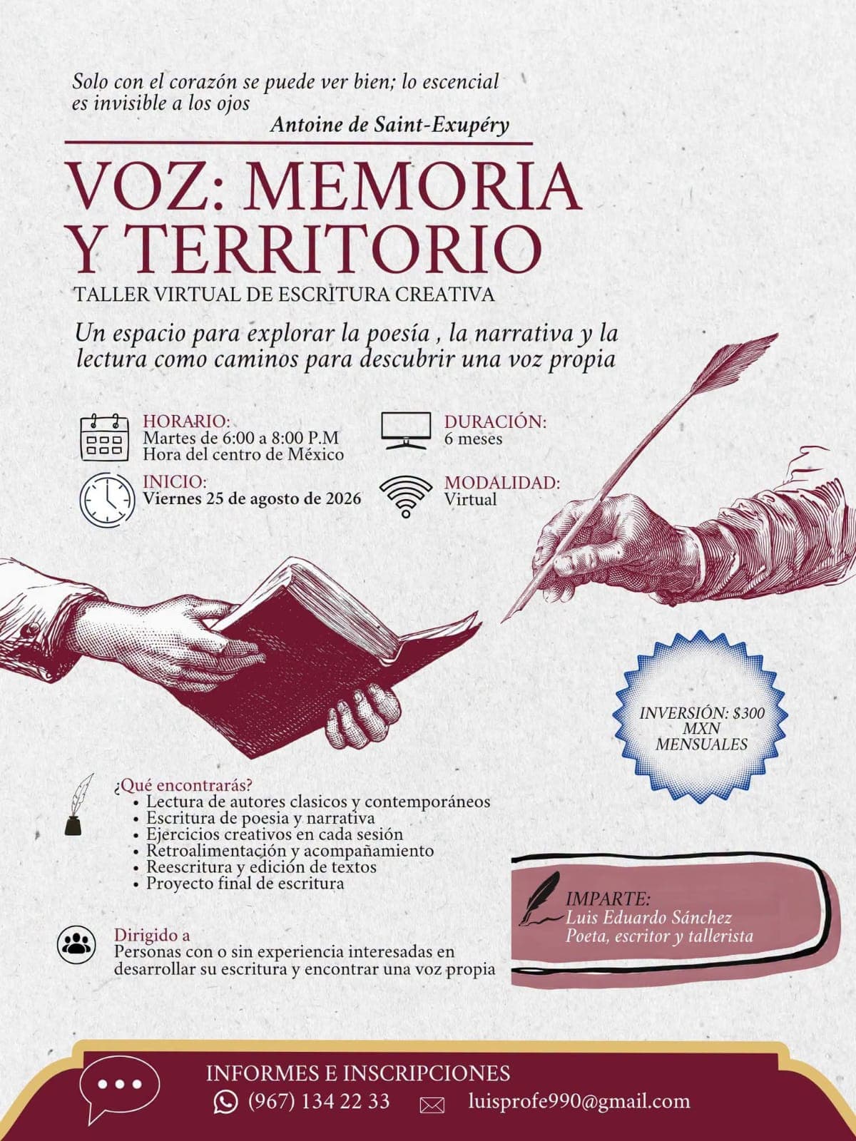 La escritura comienza en la imaginación / Writing begins in imagination