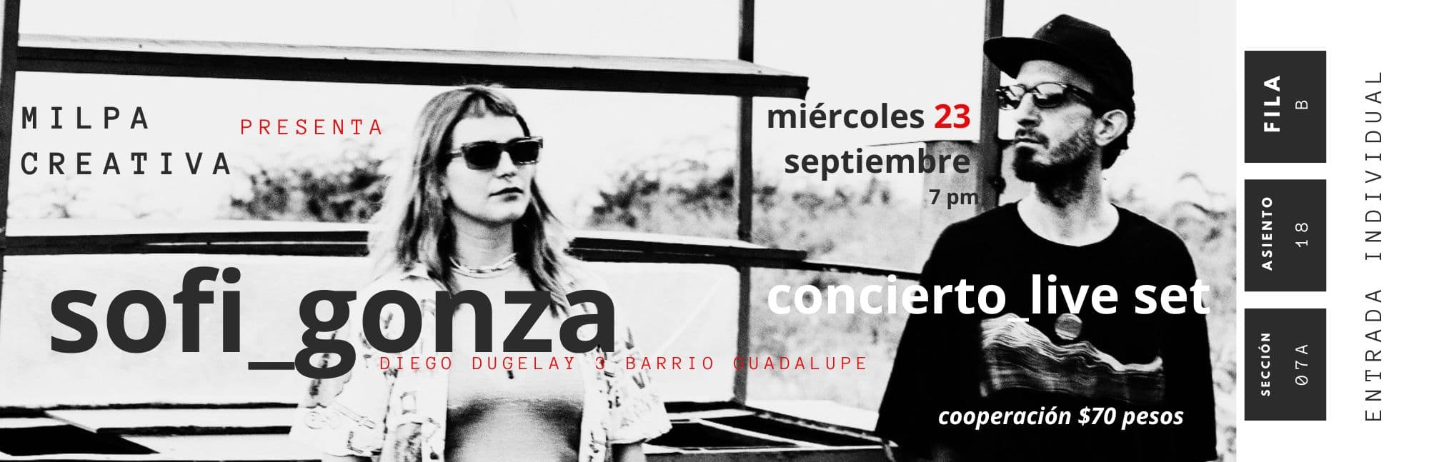 Material visual del evento Concierto de Sofi_Gonza en Milpa Creativa.