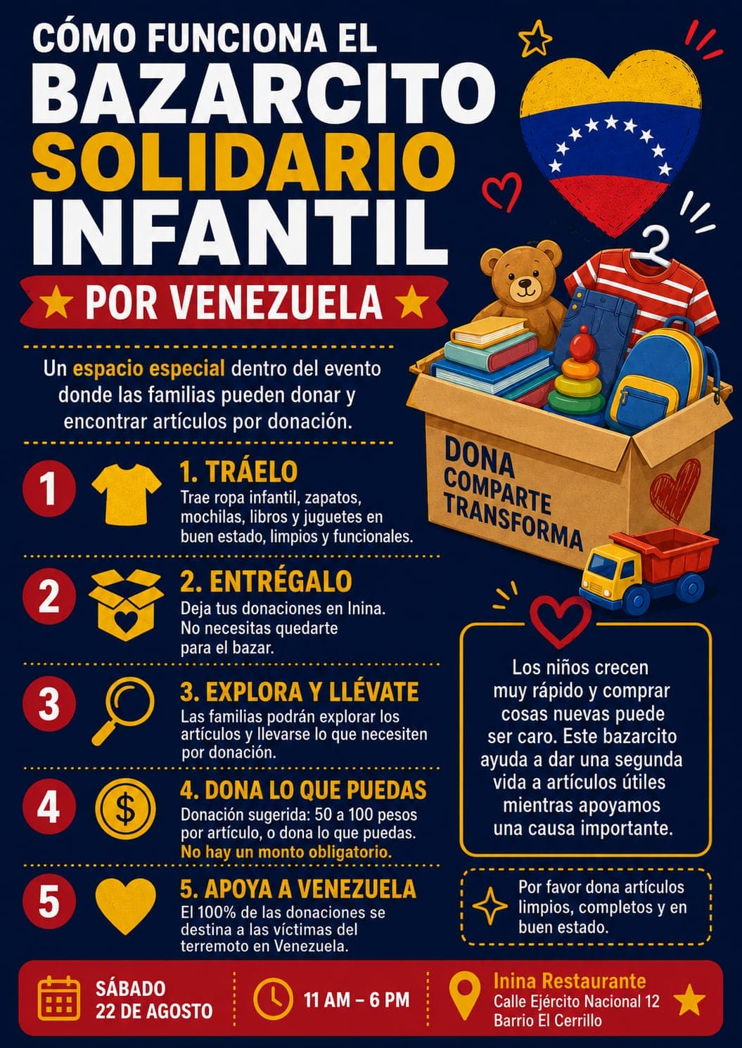 Bazarcito Solidario Infantil por Venezuela